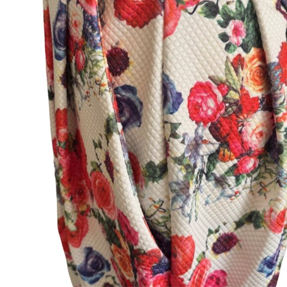 HAZEL MAE WHITE BACKGROUND AND BEAUTIFUL FLORAL PATTERN DRESS, SZ. M, NEW - Picture 6 of 8